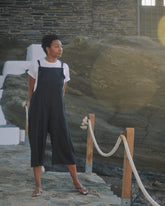 Kora Linen Blend Overalls - Black