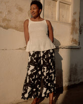Kuki Sleeveless Linen Blend Top - Natural White