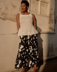 Kuki Sleeveless Linen Blend Top - Natural White