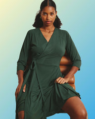 The Divine Jersey Wrap Dress - Conifer