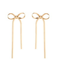 Aurate Herringbone Bow Earrings