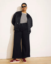 Satin Bomber Jacket - Black