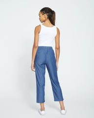 Perfect Tencel Chambray Off-Duty Pants - Midnight Blue