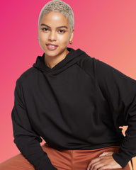 French Terry Pullover Hoodie - Black