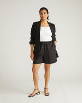 Juniper Linen Blend Easy Pull-On Shorts - Black