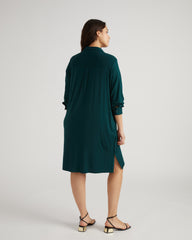 Marcie Liquid Jersey Dress - Forest Green