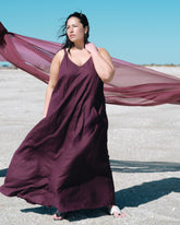 Kite Linen Blend Dress - Acai