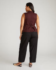 Lou Barrel Leg Linen Blend Pants - Black