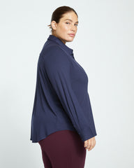 Elbe Popover Liquid Jersey Shirt Classic Fit - Midnight
