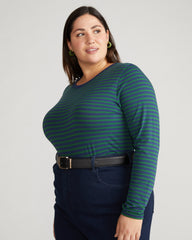 Long Sleeve Tee Rex - Cenote/Jardin Stripe