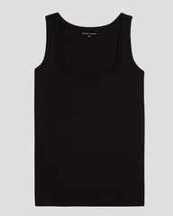 Square Neck Tank Top - Black