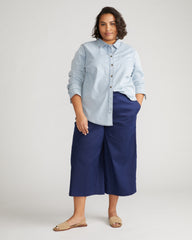 Minimalist Stretch Cotton Chambray Shirt - Heritage Blue