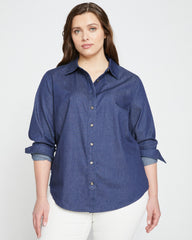 Minimalist Stretch Cotton Chambray Shirt - Dark Indigo