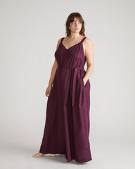 Promenade Linen Blend Jumpsuit - Acai