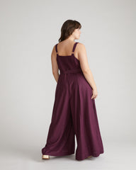 Promenade Linen Blend Jumpsuit - Acai