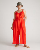 Promenade Linen Blend Jumpsuit - Shoreline Sunset