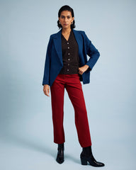 Long Cigarette Ponte Pants - Garnet