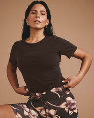 Mia Movement Tee - Deep Brown