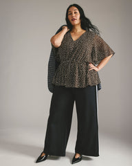 PowerPonte Denim Stephanie Pants - Charcoal with Black/White Stripe
