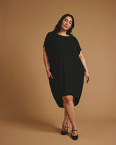 Helen Liquid Jersey Shift Dress - Black