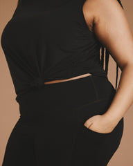 Next-to-Naked Cropped Pocket Legging - Deep Brown