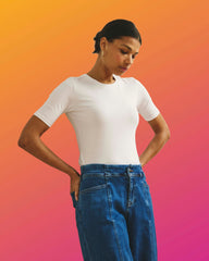 Maia Stovepipe Sleeve Tee - White