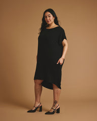 Helen Liquid Jersey Shift Dress - Black