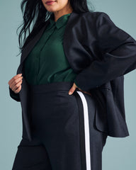 PowerPonte Denim Stephanie Pants - Charcoal with Black/White Stripe