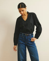 Saint-Honore Poplin Blouse - Black
