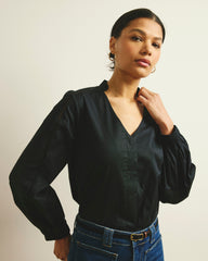 Saint-Honore Poplin Blouse - Black