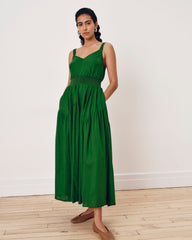 Ruby Smocked Linen Blend Sundress - Jardin