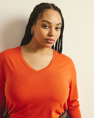Long Sleeve V Rex - Orange Flame