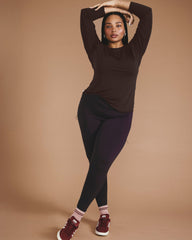 Mia Long Sleeve Movement Tee - Deep Brown