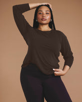 Mia Long Sleeve Movement Tee - Deep Brown