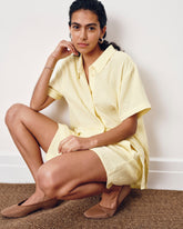 Luxe Cotton Gauze Beach Shirt - Pale Daffodil