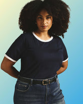 Tee Rex - Navy/White Trim