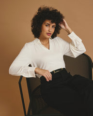 Moore Liquid Jersey Blouse - White