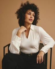 Moore Liquid Jersey Blouse - White