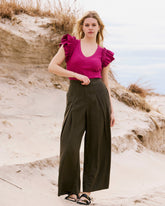 Marley Wide Leg Linen Blend Pants - Camo