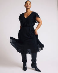 Seville Chiffon Dress - Black