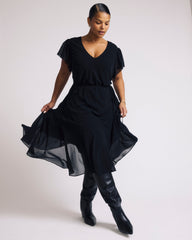 Seville Chiffon Dress - Black