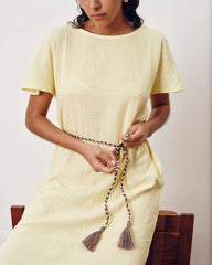 Luxe Cotton Gauze Beach Dress - Pale Daffodil