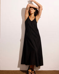 Kite Linen Blend Dress - Black