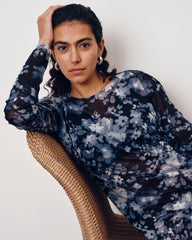 Thames Fog Dress - Tumbling Bouquet Print