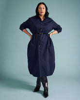 Odeon Stretch Poplin Shirtdress - Navy