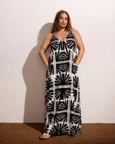 Kite Linen Blend Dress - Ink Bloom Print