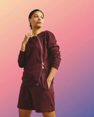 Meridien Zip Sweatshirt - Black Cherry