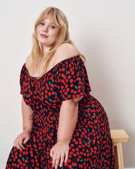 Kahlo Liquid Jersey Dress - Very Cherry Print