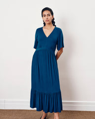 Ravello Liquid Jersey Dress - Blue Teal