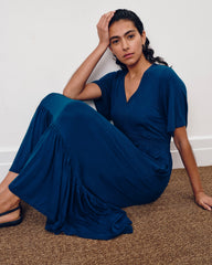 Ravello Liquid Jersey Dress - Blue Teal